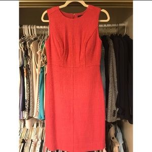 Ann Taylor Hot Pink Tweed Sheath Dress Size 2